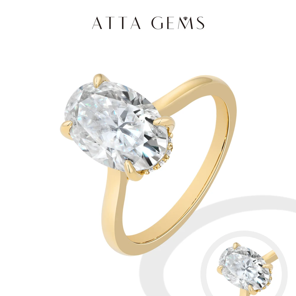 Anel Moissanite Oval 1.0-4.5ct